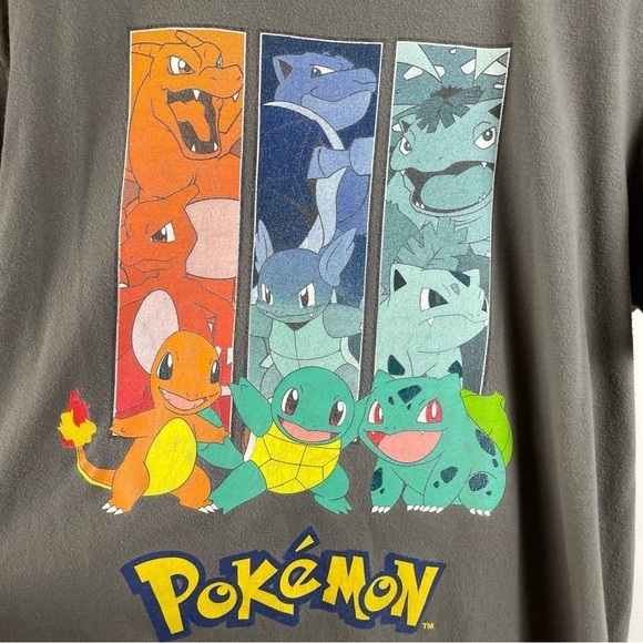 Pokemon Large Charmander Squirtle Bulbasaur Crewneck Graphic Shirt Colorful 80's - Picture 3 of 5